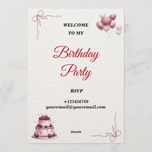 customizable  招待状 (裏面)