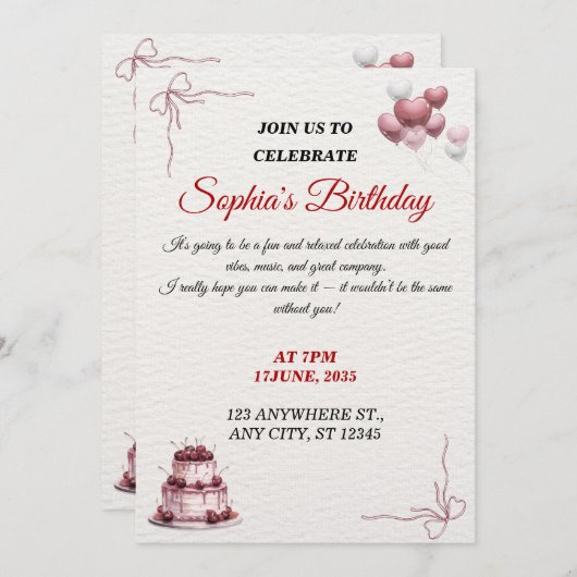 customizable  招待状 (正面/裏面)