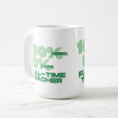 Customizable 100% Hero 0%Cape Mug for teachers  コーヒーマグカップ (正面左)