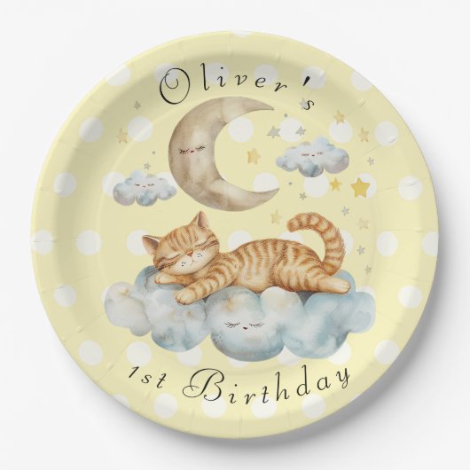 Customizable 1st Birthday ペーパープレート (正面)