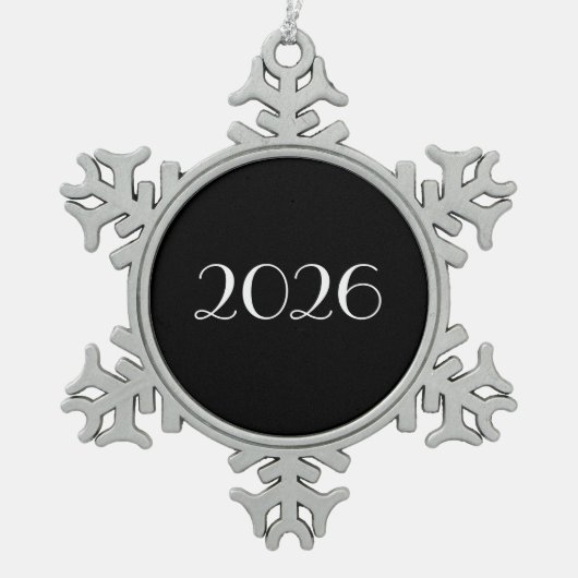 customizable 2026 スノーフレークピューターオーナメント (正面)