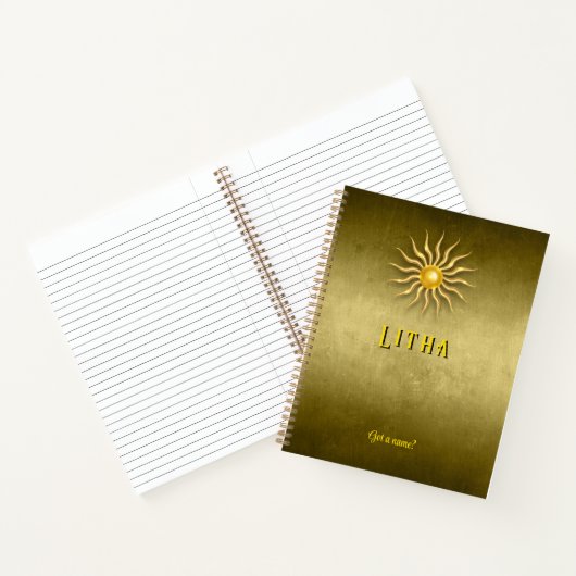 Customizable 8.5 x 11 Litha Summer Golden Notebook ノートブック (内部)