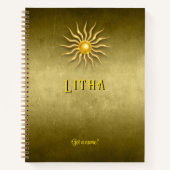 Customizable 8.5 x 11 Litha Summer Golden Notebook ノートブック (正面)