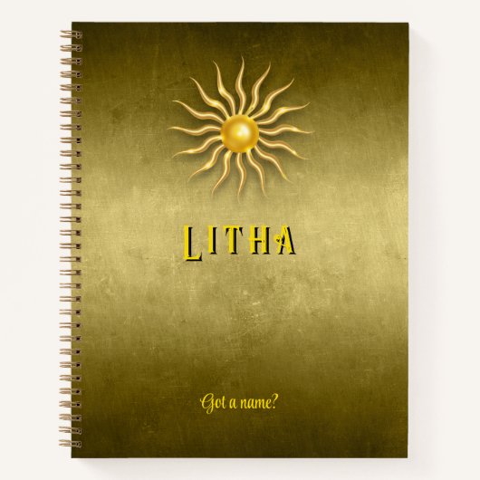 Customizable 8.5 x 11 Litha Summer Golden Notebook ノートブック (正面)