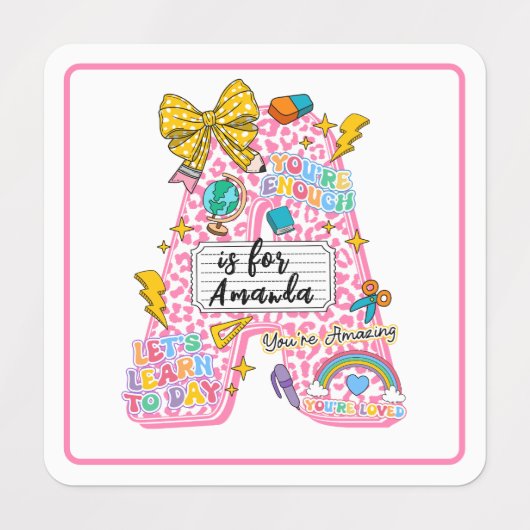 Customizable “A is for” Alphabet Art – Inspiration ラベル (デザイン1)