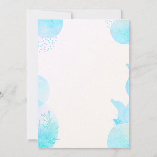 Customizable African American Mermaid Party 招待状 (裏面)