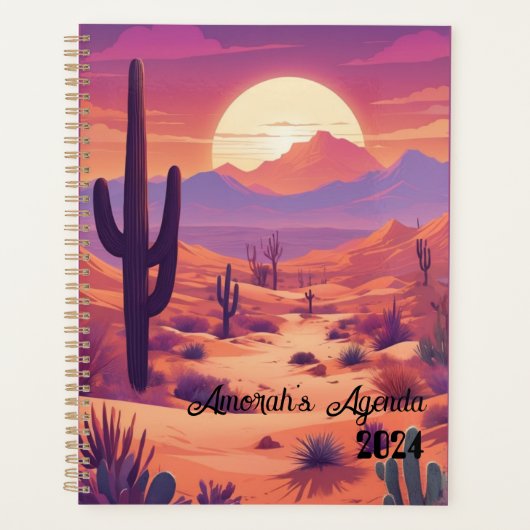 Customizable agenda, planner, name, year, desert プランナー手帳 (正面)