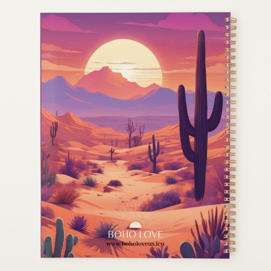 Customizable agenda, planner, name, year, desert プランナー手帳 (裏面)