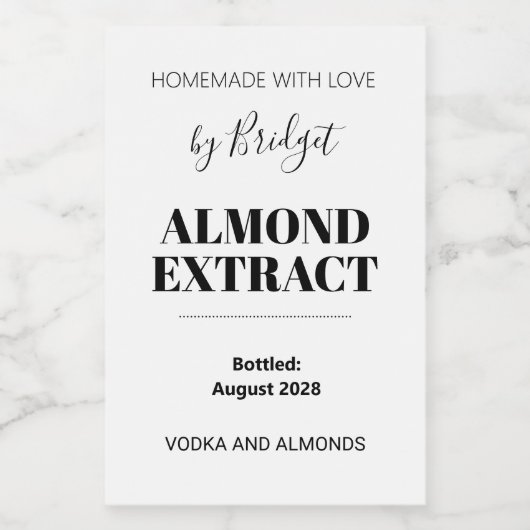 Customizable Almond Extract Label ワインラベル (シングルラベル)