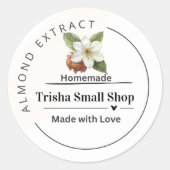 Customizable Almond Extract Label – Personalized ラウンドシール (正面)