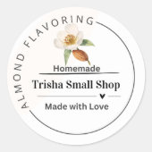 Customizable Almond Extract Label – Personalized  ラウンドシール (正面)