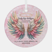 Customizable Angel Wings Memorial  ガラスオーナメント (正面)