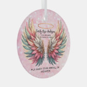 Customizable Angel Wings Memorial  ガラスオーナメント (正面右)