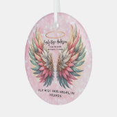 Customizable Angel Wings Memorial  ガラスオーナメント (正面左)