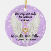 Customizable Angel Wings Memorial セラミックオーナメント (正面)
