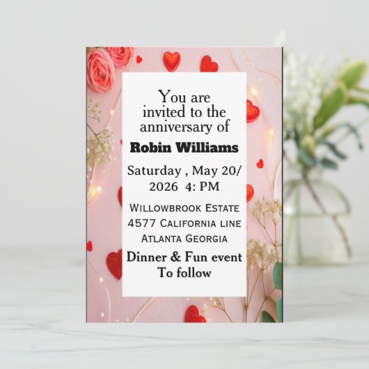 Customizable Anniversary Invitation | Editable  招待状 (スタンド正面)