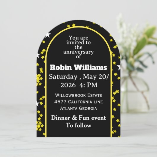 Customizable Anniversary Invitation | Editable  招待状 (スタンド正面)