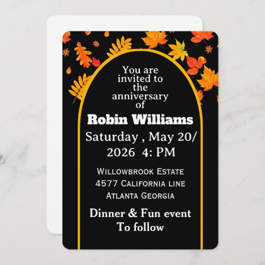 Customizable Anniversary Invitation | Editable  招待状 (正面/裏面)