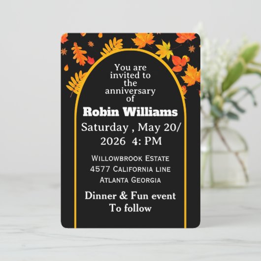 Customizable Anniversary Invitation | Editable  招待状 (スタンド正面)