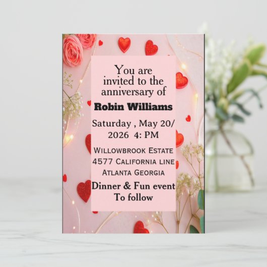 Customizable Anniversary Invitation | Editable  招待状 (スタンド正面)