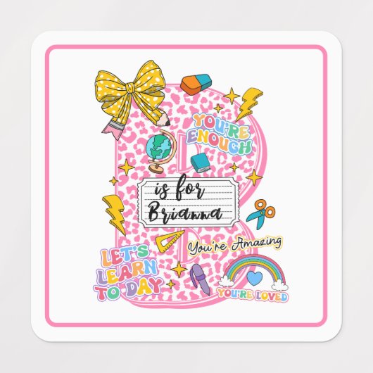 Customizable “B is for” Alphabet Art – Inspiration ラベル (デザイン1)