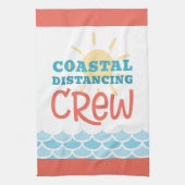 Customizable Beach Theme Sun Waves キッチンタオル (縦)