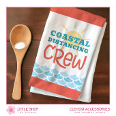 Customizable Beach Theme Sun Waves キッチンタオル