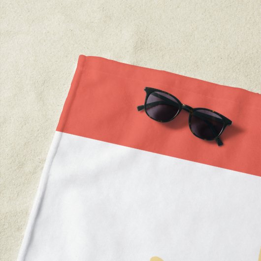 Customizable Beach Theme Sun Waves ビーチタオル (インサイチュ)