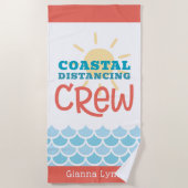 Customizable Beach Theme Sun Waves ビーチタオル (正面)