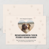 Customizable Beige Heart Photo Pet Loss Sympathy  シーズンカード (正面/裏面)