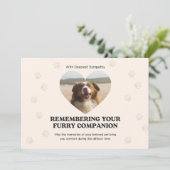 Customizable Beige Heart Photo Pet Loss Sympathy  シーズンカード (スタンド正面)