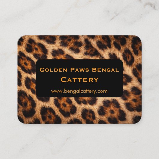 Customizable Bengal Cat Cattery  名刺 (正面)