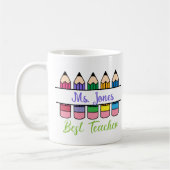 Customizable Best Teacher Appreciation コーヒーマグカップ (左)