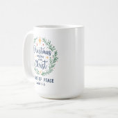 Customizable Bible Verse Christmas Wreath コーヒーマグカップ (正面左)