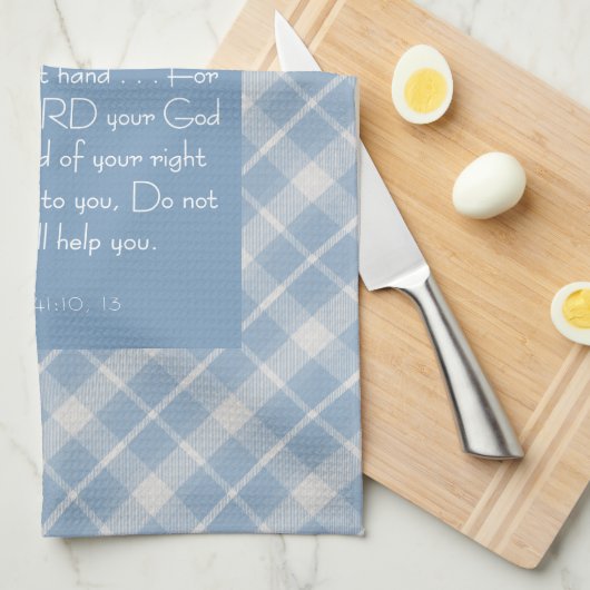 Customizable Bible Verse Isaiah 41:10, 13 キッチンタオル (四つ折り)