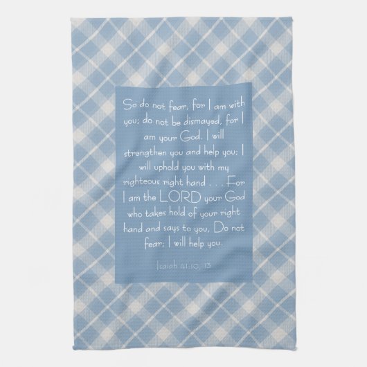 Customizable Bible Verse Isaiah 41:10, 13 キッチンタオル (縦)
