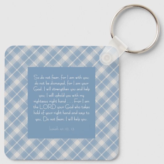 Customizable Bible Verse Isaiah 41:10, 13 キーホルダー (裏面)