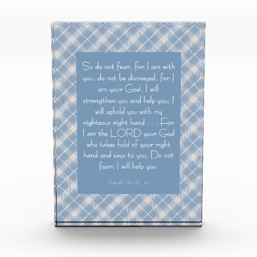 Customizable Bible Verse Isaiah 41:10, 13 フォトブロック (正面)