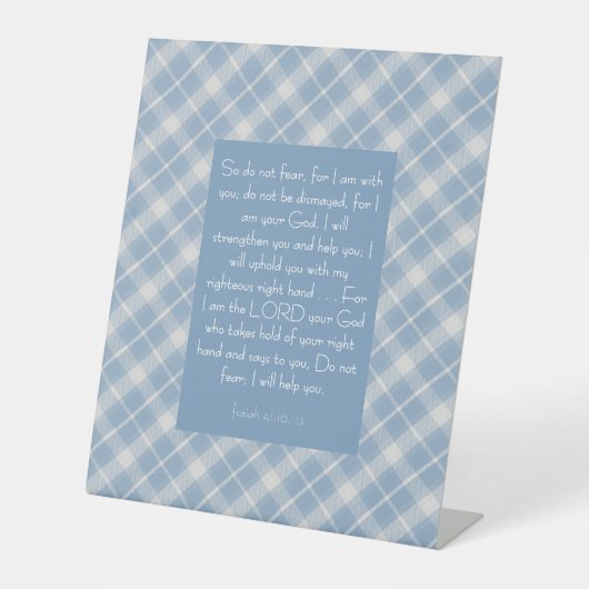 Customizable Bible Verse Isaiah 41:10, 13 台座サイン (正面)