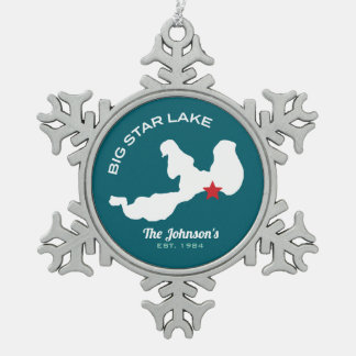 Customizable Big Star Lake Ornament スノーフレークピューターオーナメント