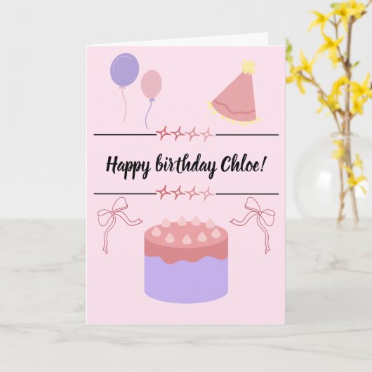 Customizable birthday card  カード (黄色い花)