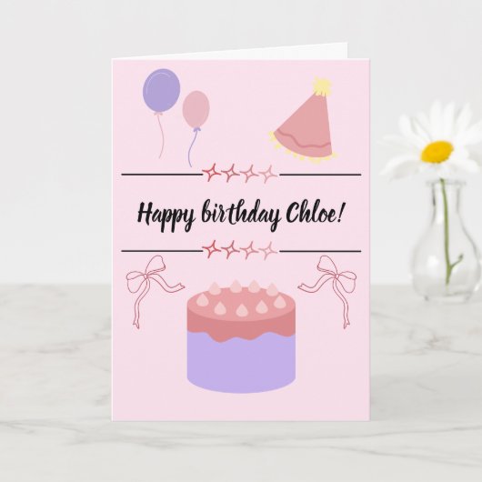 Customizable birthday card  カード (小さな植物)