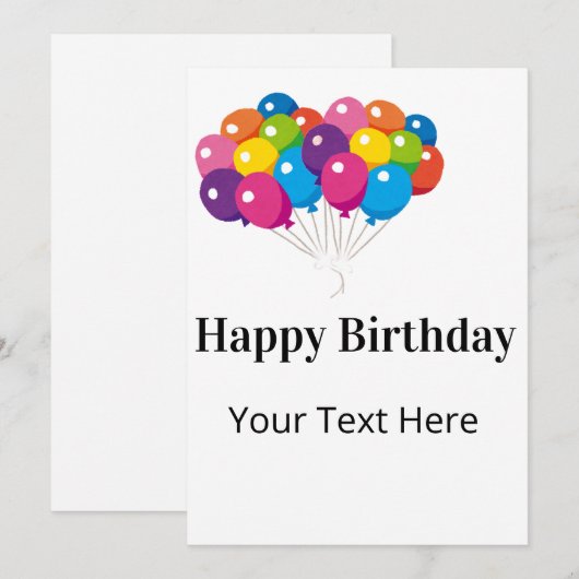 Customizable Birthday card 招待状 (正面/裏面)