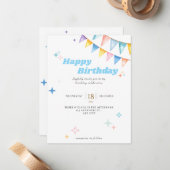 Customizable Birthday Greeting Card for Girls ノートカード (正面/裏面インサイチュ)