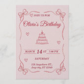 Customizable Birthday Invitation Card - Stylish 招待状 (正面)