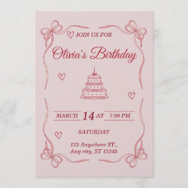 Customizable Birthday Invitation Card - Stylish 招待状