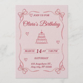 Customizable Birthday Invitation Card - Stylish 招待状