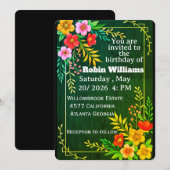 Customizable Birthday Invitation for adults  招待状 (正面/裏面)