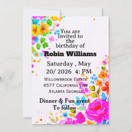 Customizable Birthday Invitation for adults  招待状