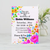 Customizable Birthday Invitation for adults  招待状 (スタンド正面)